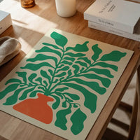 Simple Vase and Leaves Paint Print