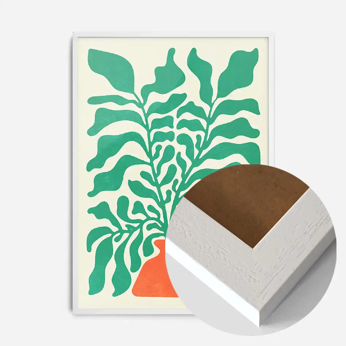 Simple Vase and Leaves Paint Print