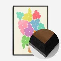 Simple Vase and Multicoloured Flowers Paint Print