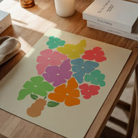 Simple Vase and Multicoloured Flowers Paint Print