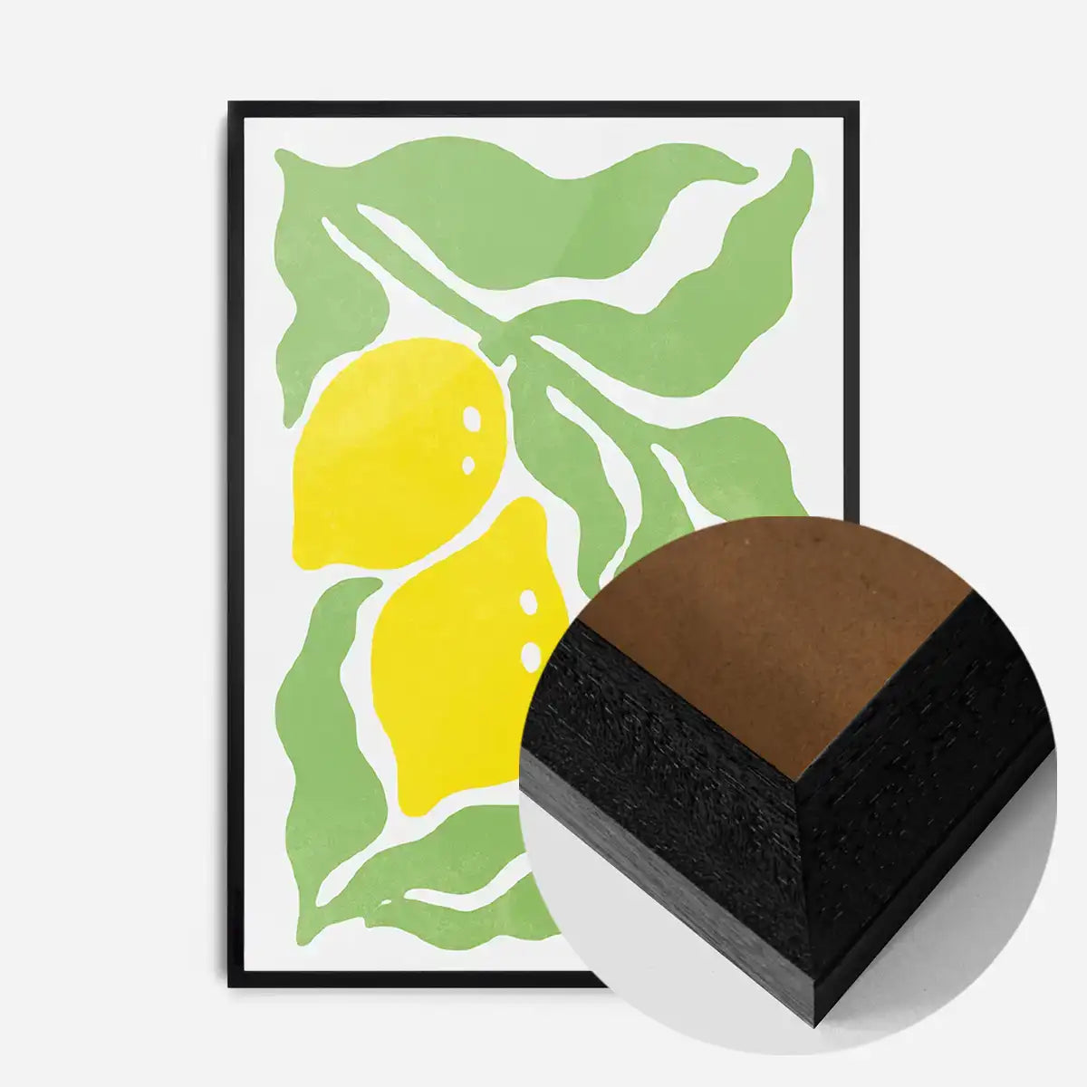 Simple Lemons and Leaves Paint Print