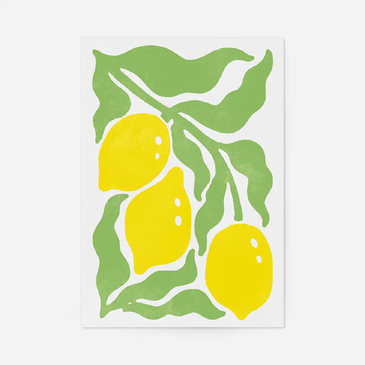Simple Lemons and Leaves Paint Print