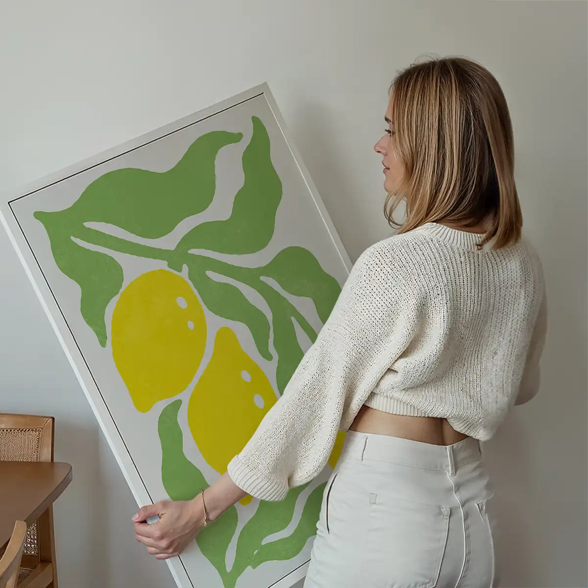Simple Lemons and Leaves Paint Print
