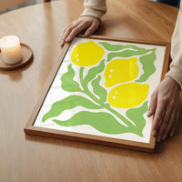 Simple Lemons and Leaves Paint Print