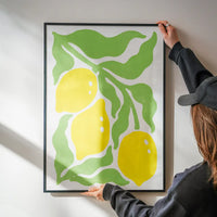 Simple Lemons and Leaves Paint Print