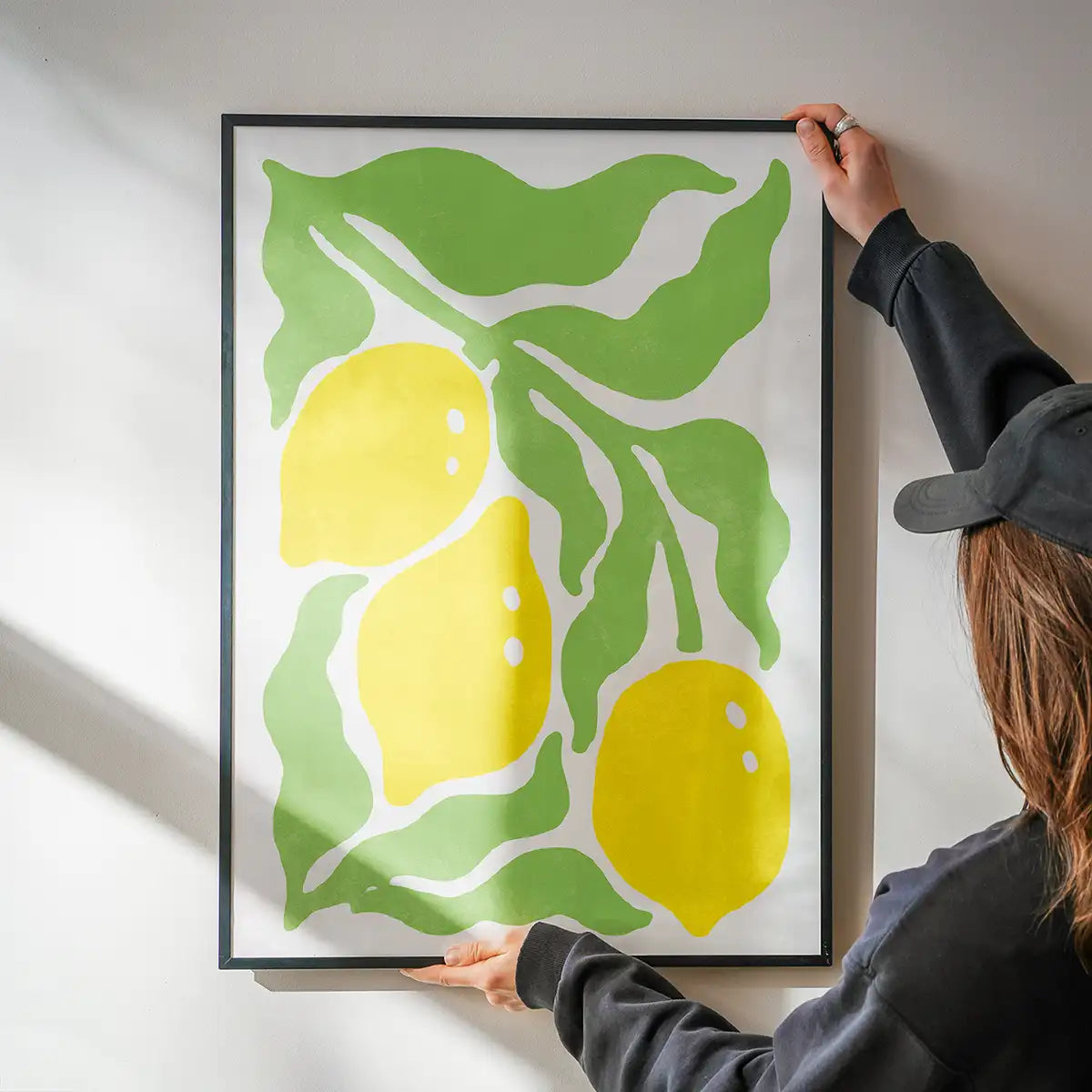 Simple Lemons and Leaves Paint Print