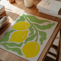 Simple Lemons and Leaves Paint Print