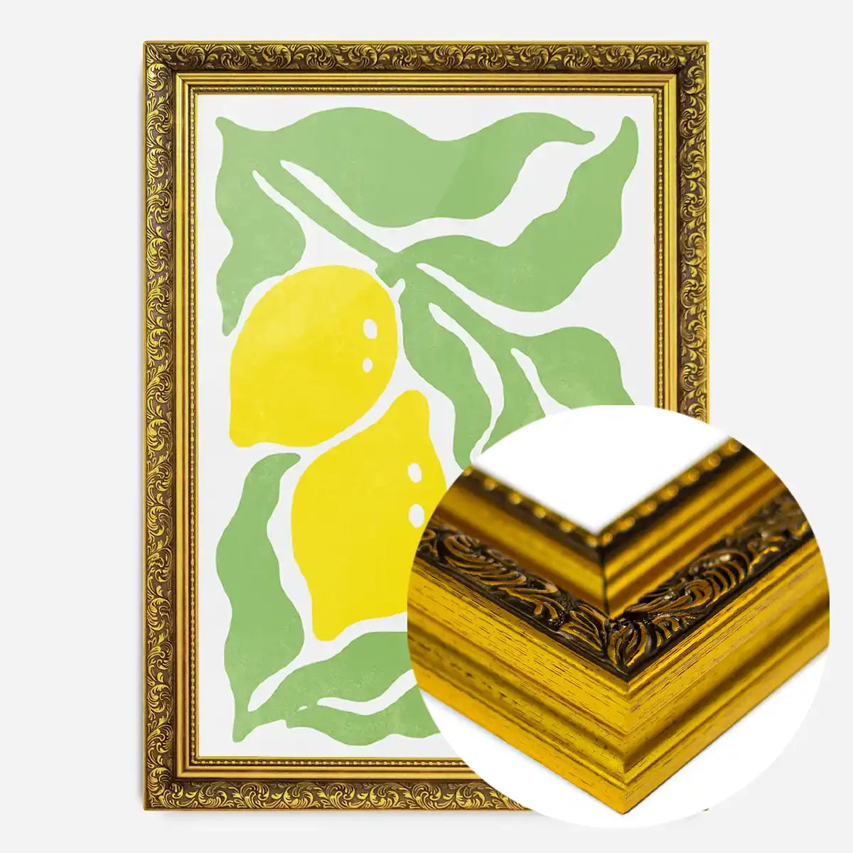 Simple Lemons and Leaves Paint Print