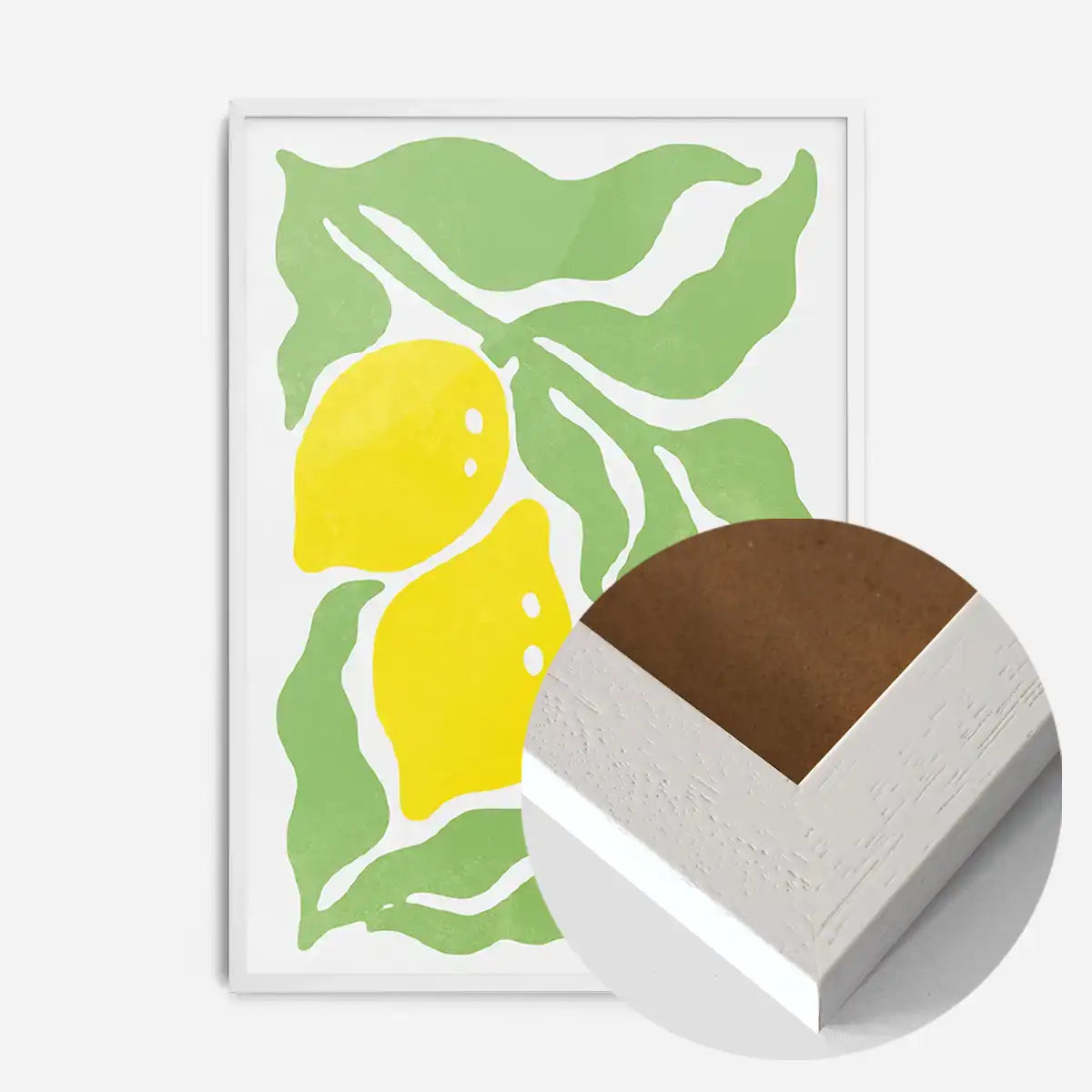 Simple Lemons and Leaves Paint Print