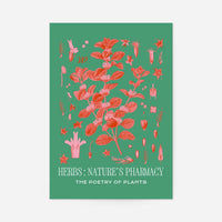 Poetry of Plants Pink & Green Botanical Print