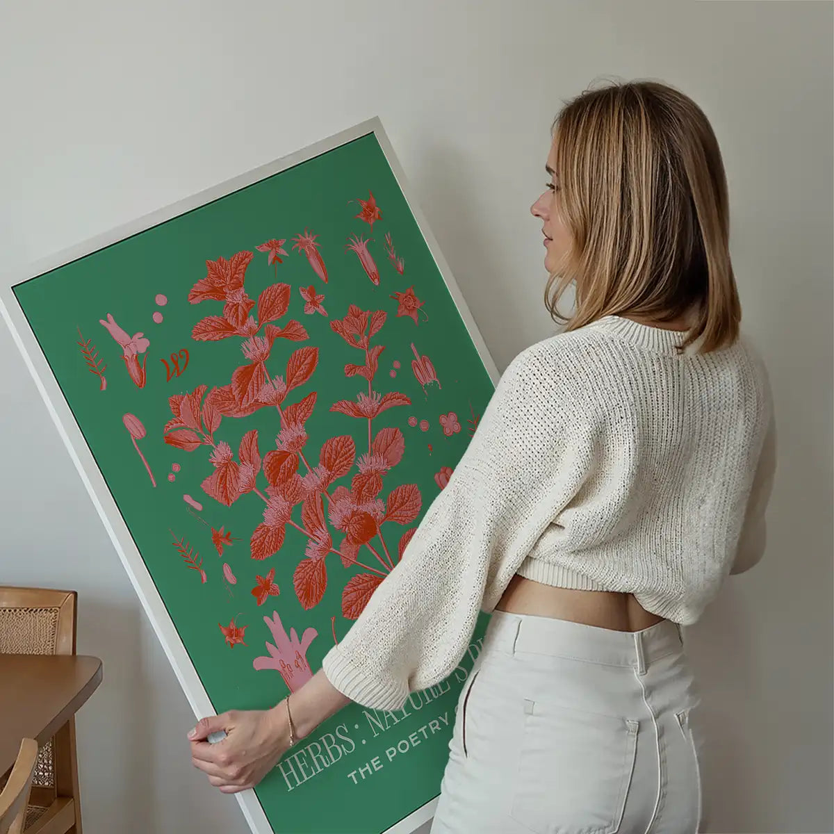 Poetry of Plants Pink & Green Botanical Print