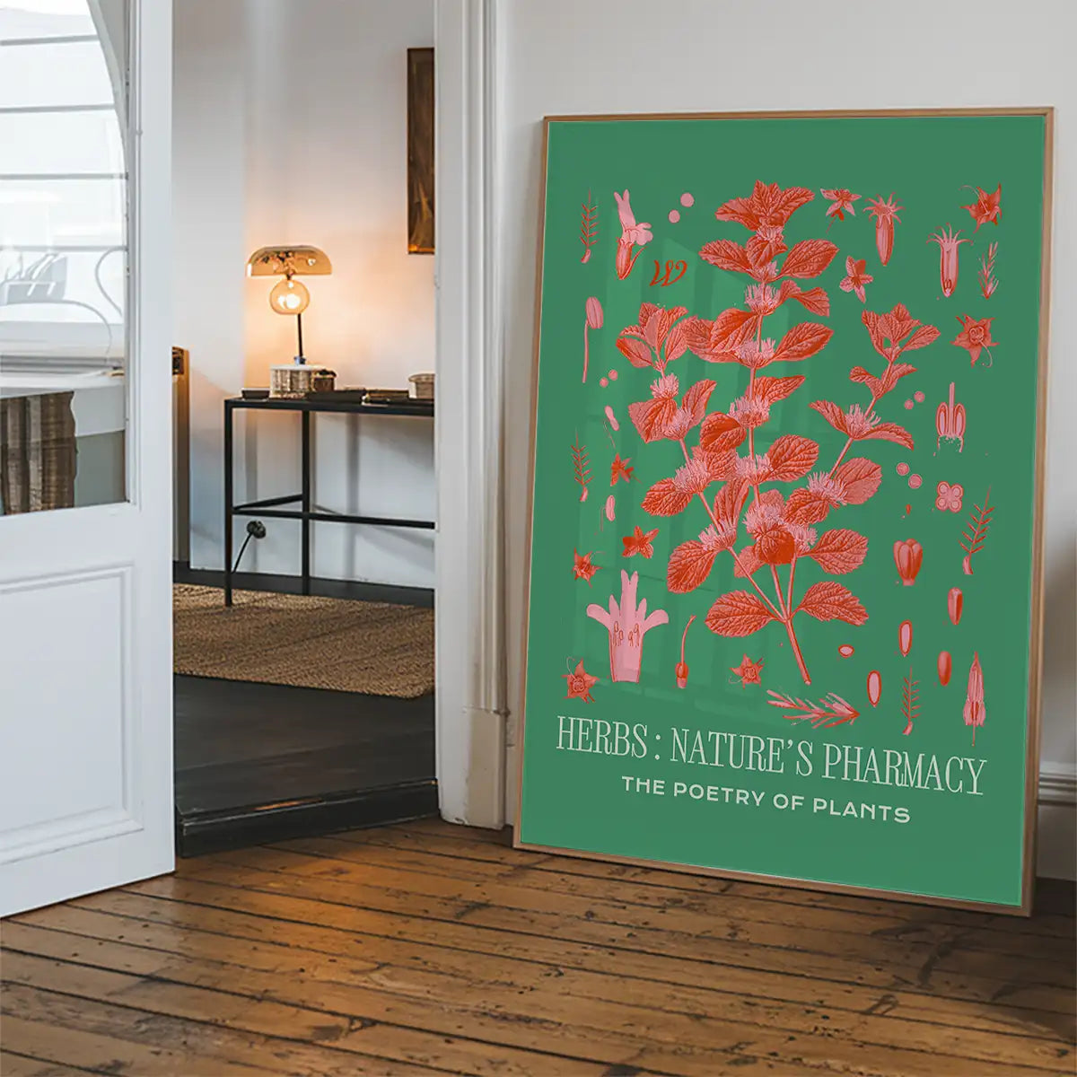 Poetry of Plants Pink & Green Botanical Print