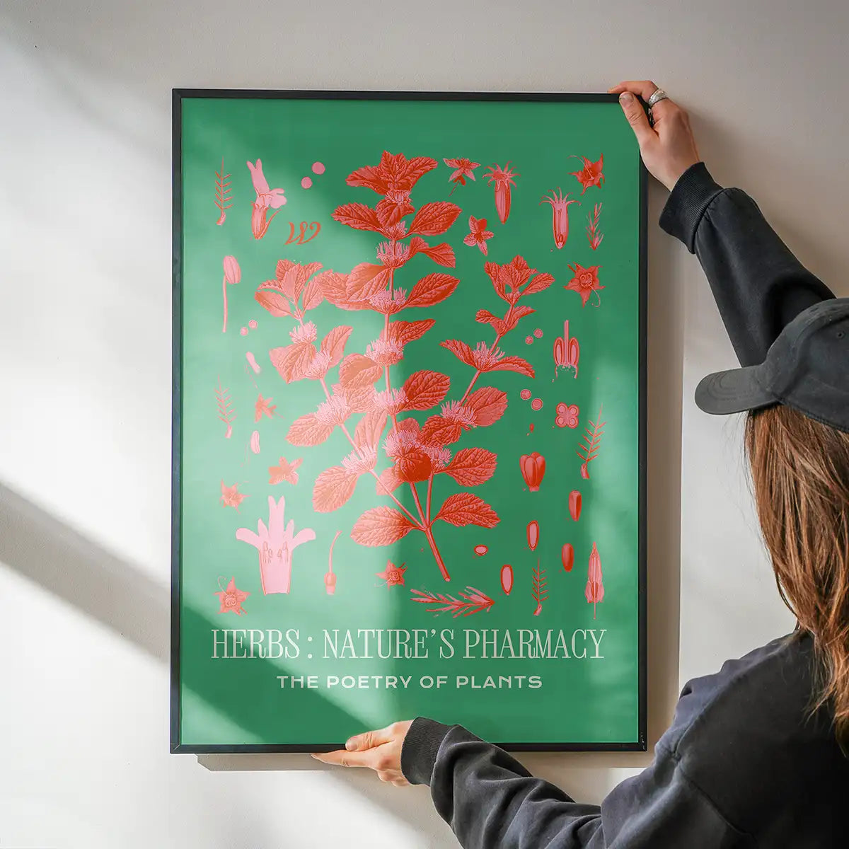 Poetry of Plants Pink & Green Botanical Print