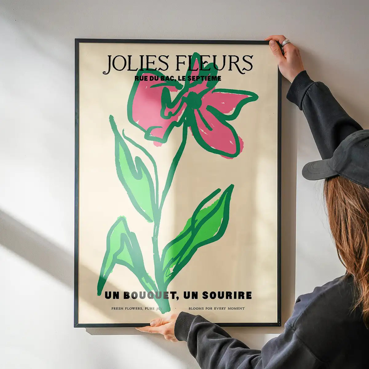Beautiful Flowers Pink Flower Drawing Print