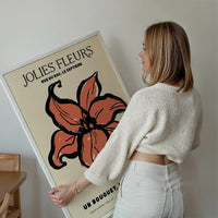 Beautiful Flowers Orange Flower Drawing Print