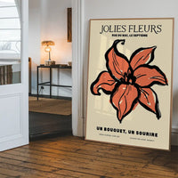 Beautiful Flowers Orange Flower Drawing Print