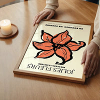 Beautiful Flowers Orange Flower Drawing Print
