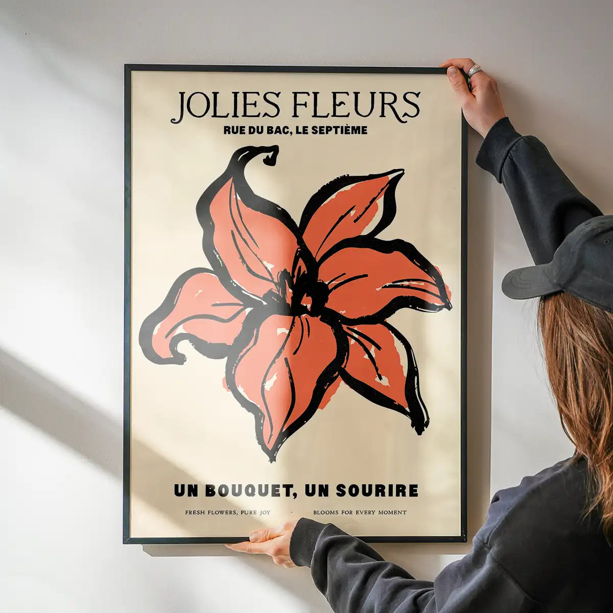 Beautiful Flowers Orange Flower Drawing Print