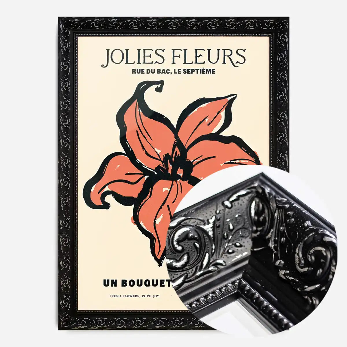 Beautiful Flowers Orange Flower Drawing Print