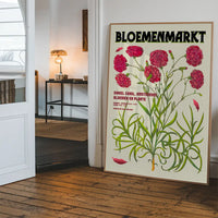 Amsterdam Bloemenmarkt Flower Market Pink Flowers Print