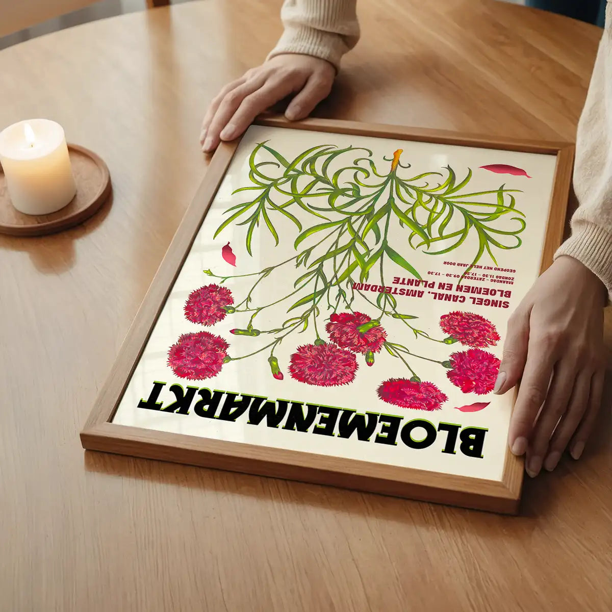Amsterdam Bloemenmarkt Flower Market Pink Flowers Print