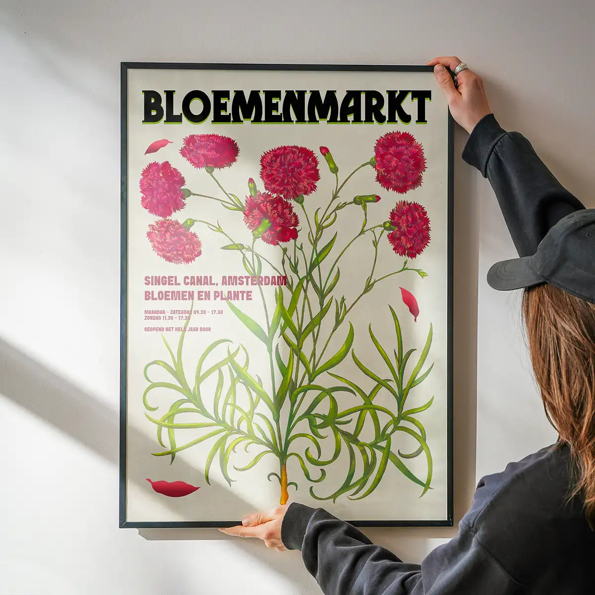 Amsterdam Bloemenmarkt Flower Market Pink Flowers Print