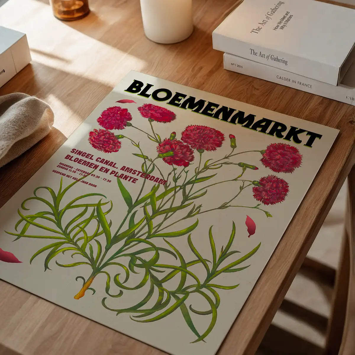 Amsterdam Bloemenmarkt Flower Market Pink Flowers Print