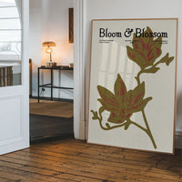 Bloom & Blossom Brown Flowers Poster