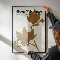 Bloom & Blossom Brown Flowers Poster