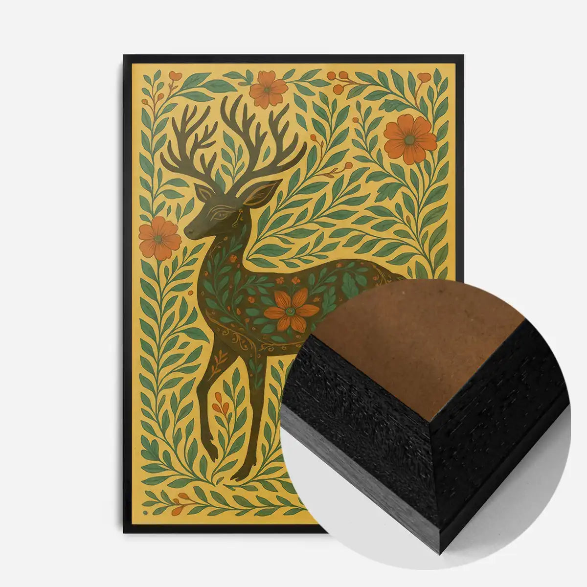 Deer Folk Art Painting Print