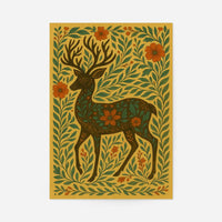 Deer Folk Art Painting Print