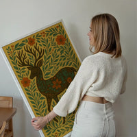 Deer Folk Art Painting Print