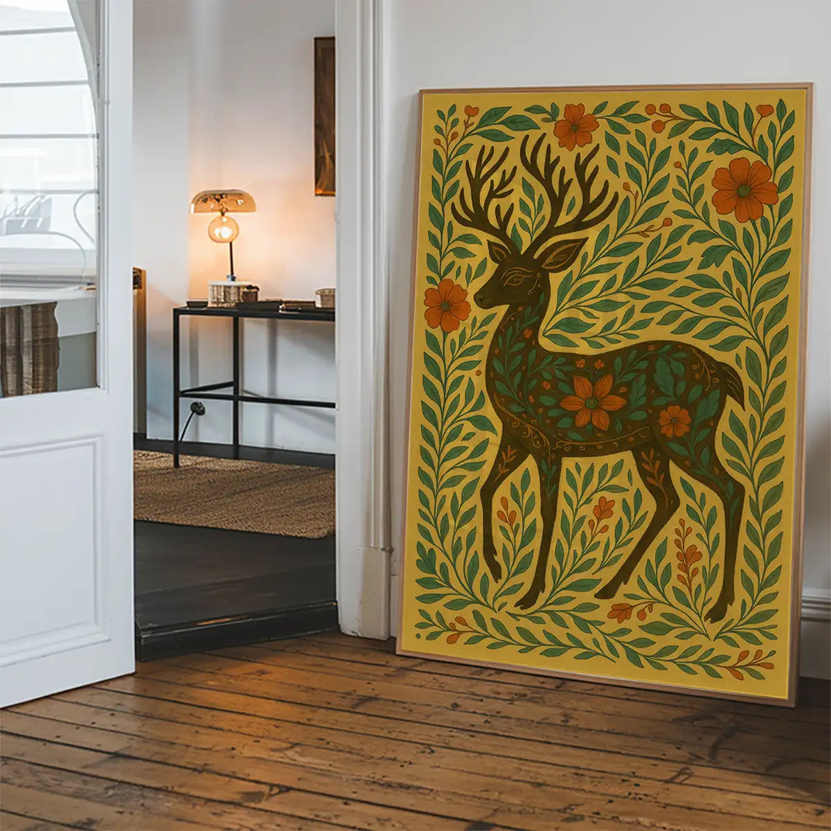 Deer Folk Art Painting Print