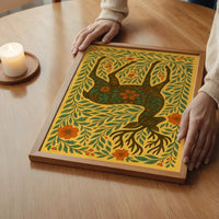 Deer Folk Art Painting Print