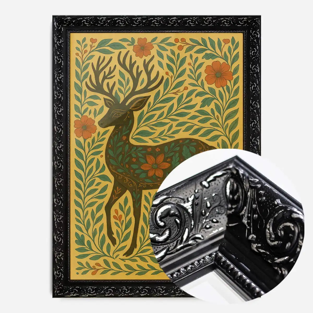 Deer Folk Art Painting Print