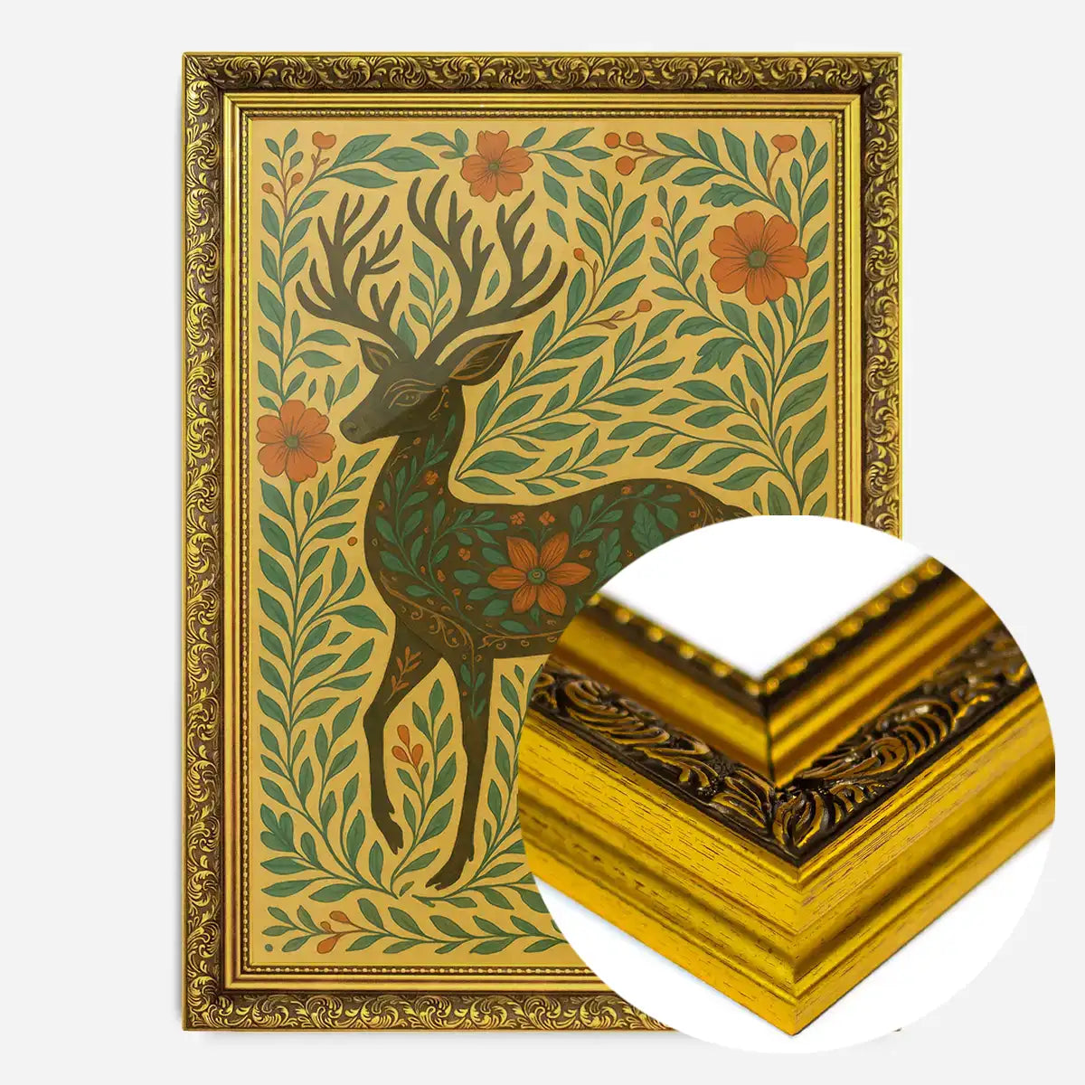 Deer Folk Art Painting Print