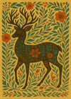 Deer Folk Art Painting Print