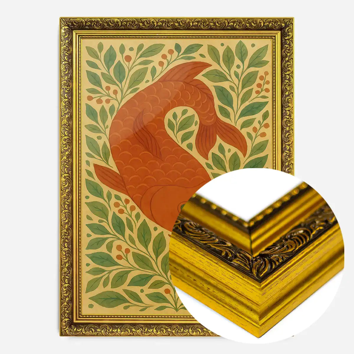 Carp Folk Art Painting Print