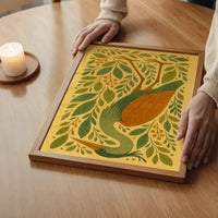 Heron Folk Art Painting Print