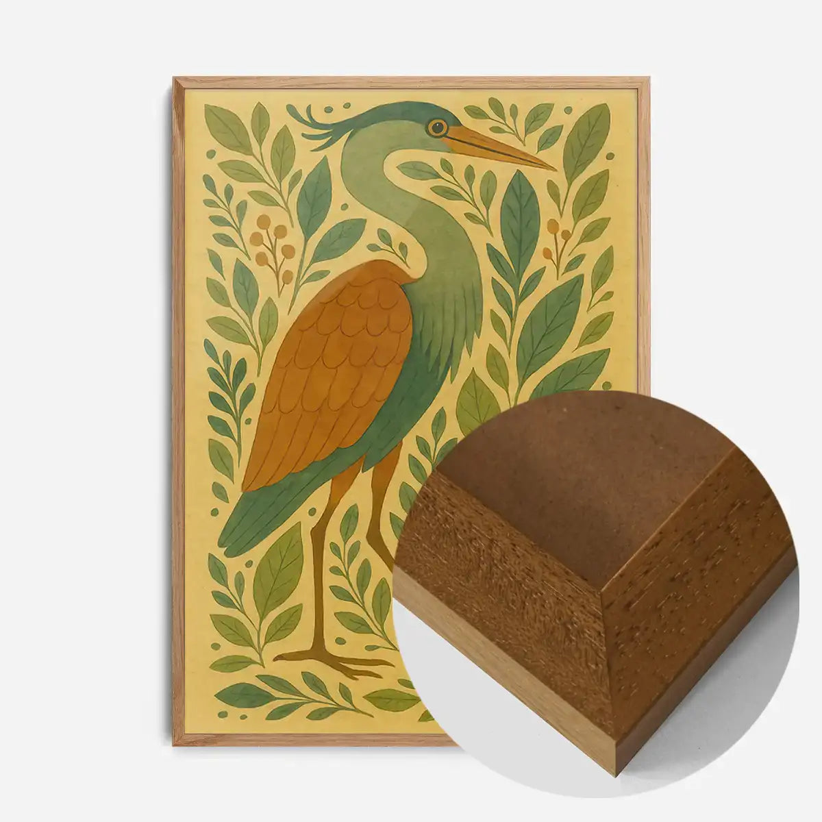 Heron Folk Art Painting Print