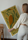 Heron Folk Art Painting Print