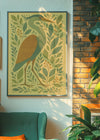 Heron Folk Art Painting Print