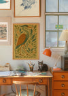 Heron Folk Art Painting Print