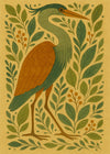 Heron Folk Art Painting Print