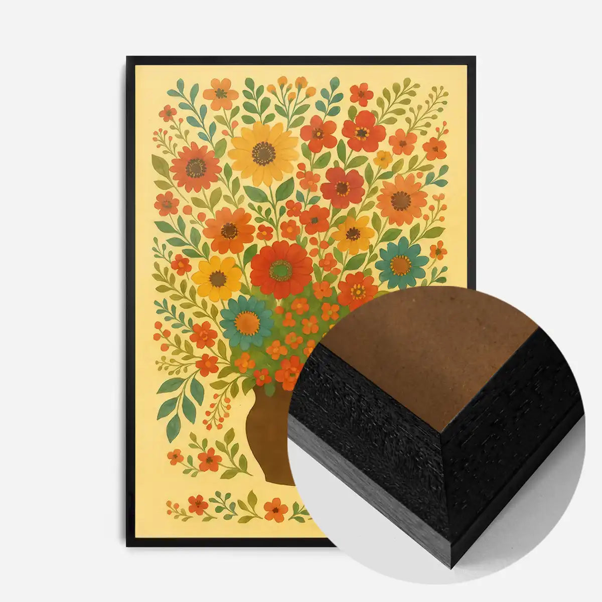 Flowers Folk Art Painting Print