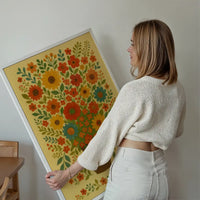 Flowers Folk Art Painting Print
