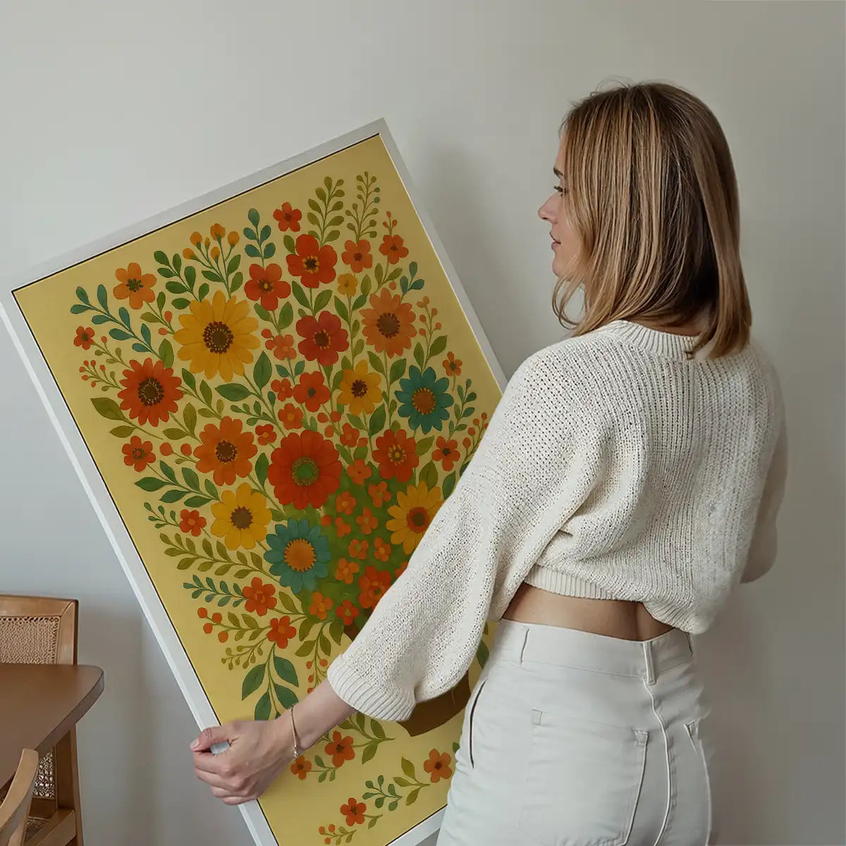 Flowers Folk Art Painting Print