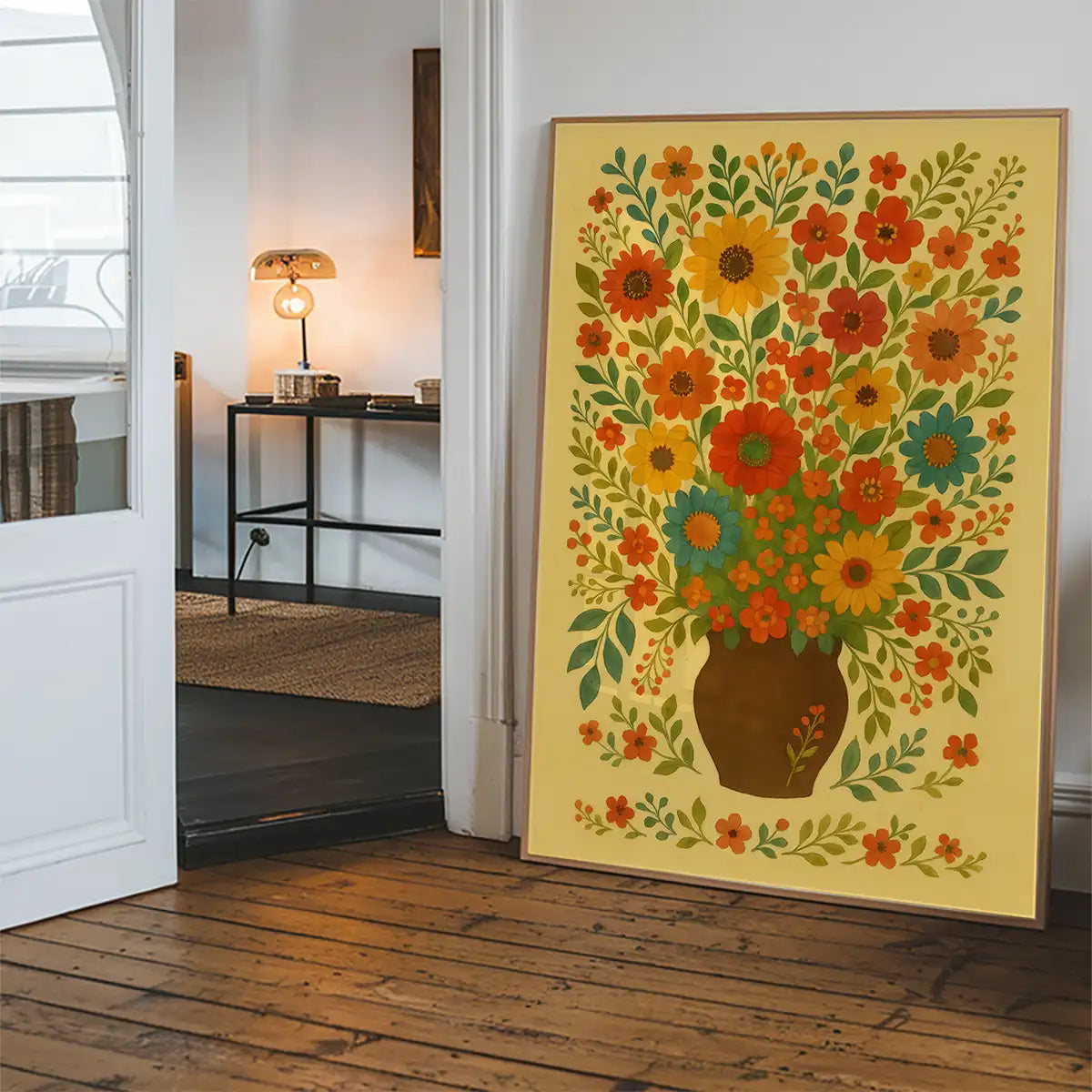 Flowers Folk Art Painting Print