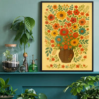 Flowers Folk Art Painting Print