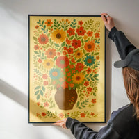 Flowers Folk Art Painting Print